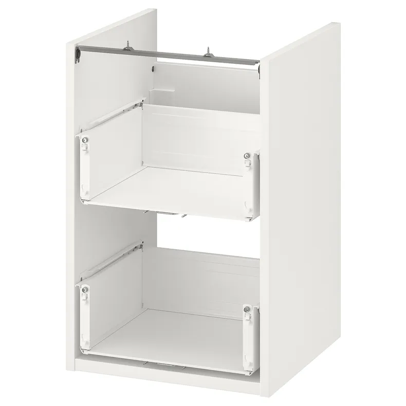 IKEA ENHET ЕНХЕТ, підлогова шафа під раковин з 2 шухл, білий, 40x40x60 см 004.405.13 фото №1