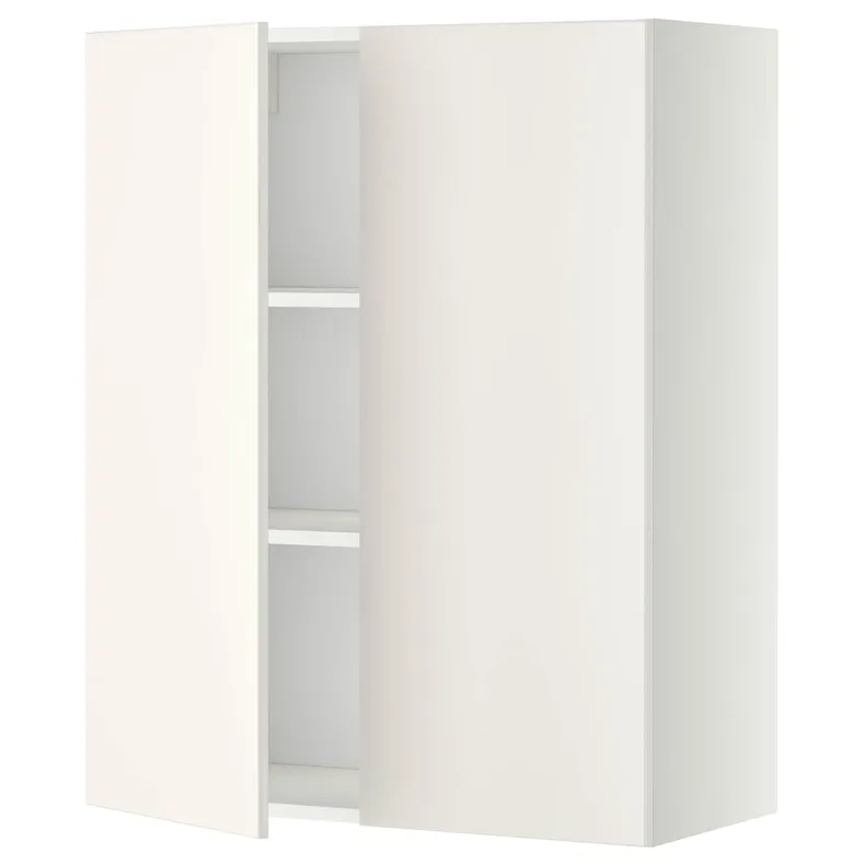 IKEA METOD МЕТОД, навісна шафа з полицями / 2 дверцят, білий / ВЕДДІНГЕ білий, 80x100 см 194.689.98 фото №1
