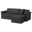 IKEA GRÖNLID ГРЕНЛІД, 3-місний диван із кушеткою, СПОРДА темно-сірий 494.085.64 фото thumb №1