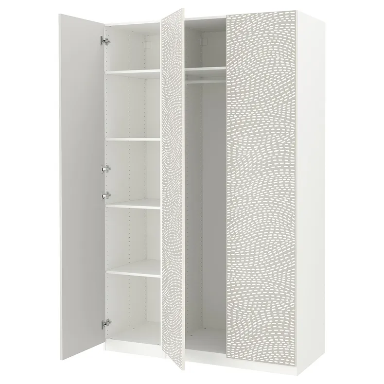 IKEA PAX ПАКС / MISTUDDEN МИСТУДДЕН, гардероб, комбинация, белый / серый узор, 150x60x236 см 895.211.72 фото №1