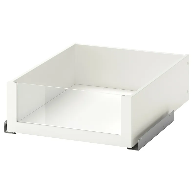 IKEA KOMPLEMENT КОМПЛЕМЕНТ, шухляда, скляна фронтальна панель, білий, 50x58 см 702.466.83 фото №1