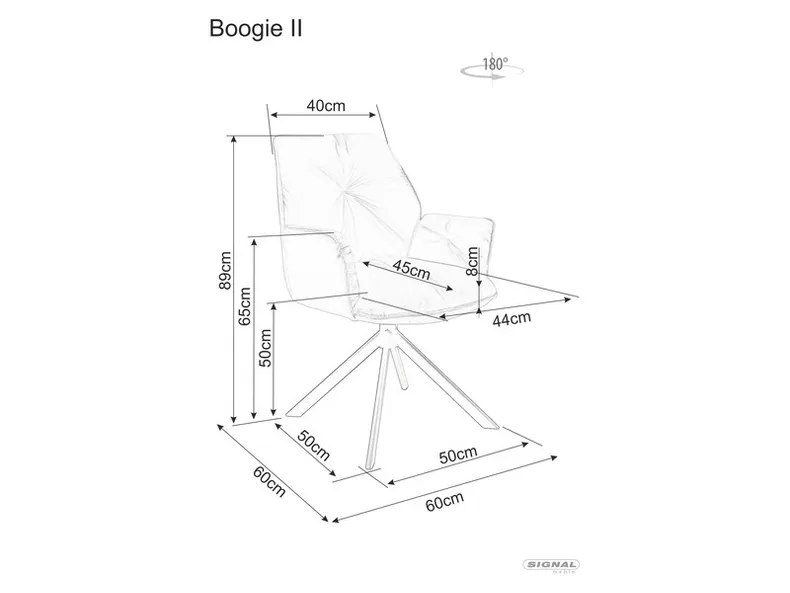 Стілець SIGNAL BOOGIE II Velvet, Bluvel 19 - чорний фото №2