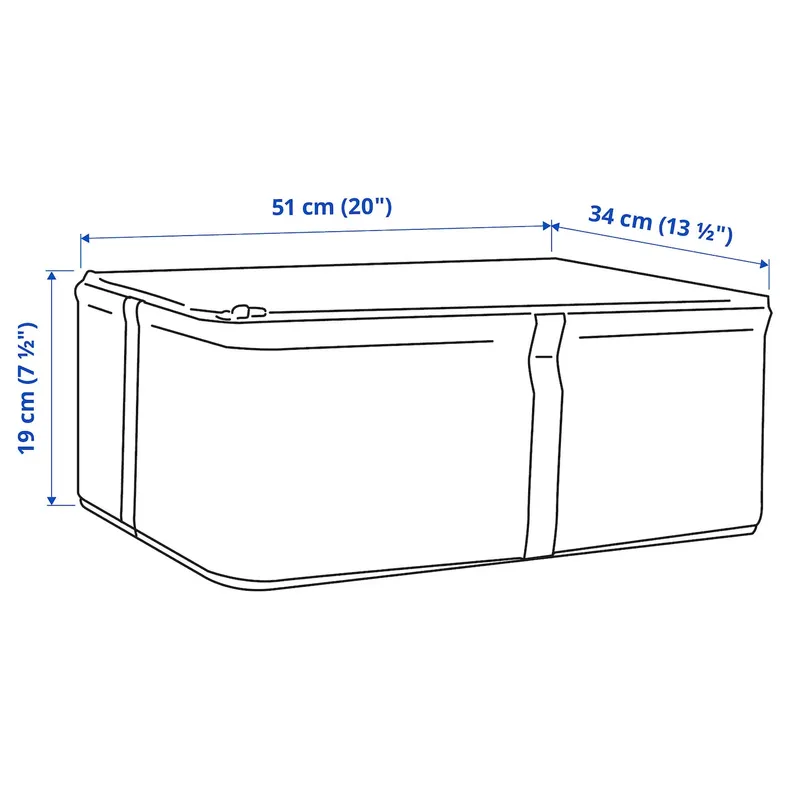 IKEA HEMMAFIXARE ХЕММАФІКСАРЕ, коробка для зберігання, тканина смугастий/білий/сірий, 34x51x19 см 905.039.21 фото №7