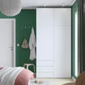 IKEA PLATSA, шкаф 4 двери+3 ящика, Белый/фондовый белый, 120x57x241 см 195.858.79 фото thumb №2