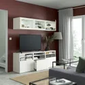 IKEA BESTÅ БЕСТО, шкаф для ТВ, комбин / стеклян дверцы, белый / Лапвикен белое прозрачное стекло, 180x42x192 см 794.071.91 фото thumb №2