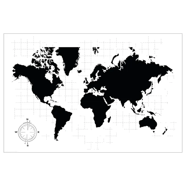 IKEA BILD БІЛЬД, постер, карта світу, 91x61 см 104.422.67 фото №1