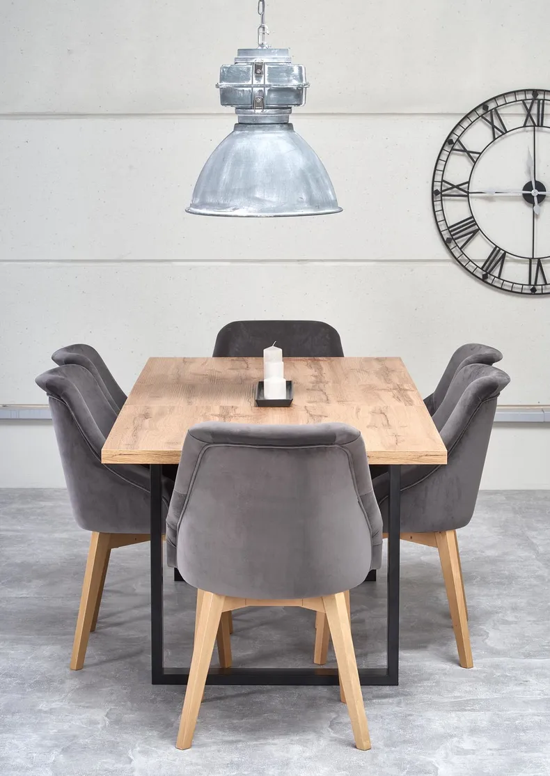 Кухонний стіл HALMAR VENOM 160-210x90 см чорний, дуб вотан фото №8