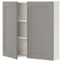 IKEA ENHET ЕНХЕТ, настінна шафа з 2 полицями / дверцят, біла / сіра рамка, 80x17x75 см 593.236.92 фото
