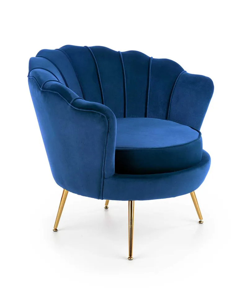 Мягкое кресло HALMAR AMORINITO темно-синий/золотой фото №1