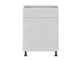 BRW Кухонный цокольный шкаф Sole 60 см левый с выдвижным ящиком светло-серый глянец, альпийский белый/светло-серый глянец FH_D1S_60/82_L/SMB-BAL/XRAL7047 фото