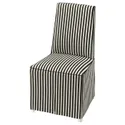 IKEA BERGMUND БЕРГМУНД, стул с длинным чехлом, белый/черный/белый 895.782.72 фото thumb №1