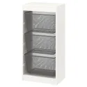 IKEA TROFAST ТРУФАСТ, комбинация д / хранения+контейнеры, белый / темно-серый, 46x30x94 см 394.787.17 фото thumb №1