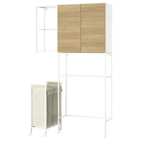 IKEA ENHET ЕНХЕТ, шафа, білий / імітація. дуб, 120x32x204 см 295.479.38 фото