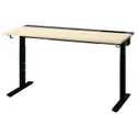 IKEA MITTZON МІТТЗОН, письмовий стіл, okl береза/чорний, 140x60 см 695.280.37 фото thumb №1