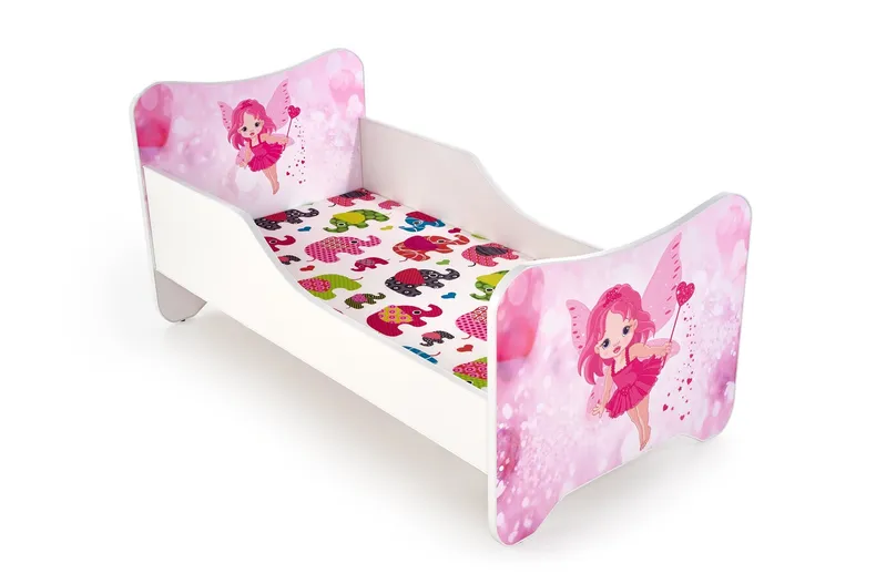 Ліжко для дітей з матрацом HALMAR HAPPY Fairy 145x76 см біле/рожеве фото №2