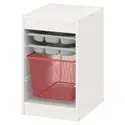 IKEA TROFAST ТРУФАСТ, комбинация с контейнером / лотками, белый серый / светло-красный, 34x44x56 см 294.807.87 фото thumb №1