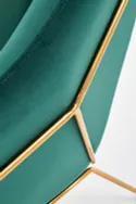 Кресло мягкое HALMAR SOFT 3 золотой каркас, темно-зеленый фото thumb №5