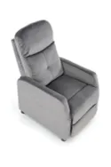 Кресло реклайнер мягкое раскладное HALMAR FELIPE 2, серый фото thumb №3