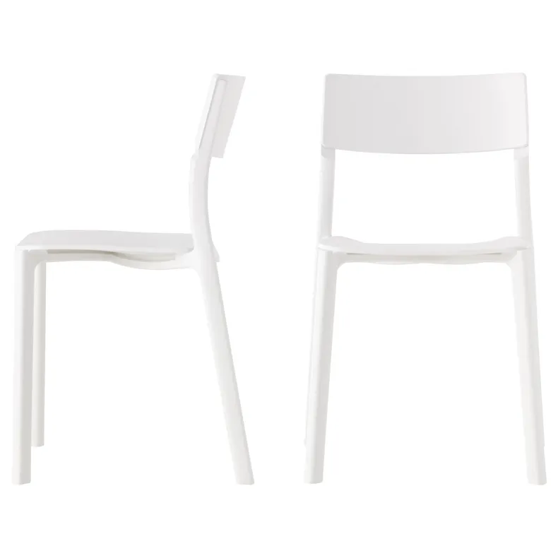 IKEA MELLTORP МЕЛЬТОРП / JANINGE ЯН-ИНГЕ, стол и 4 стула, белый / белый, 125 см 591.614.87 фото №4