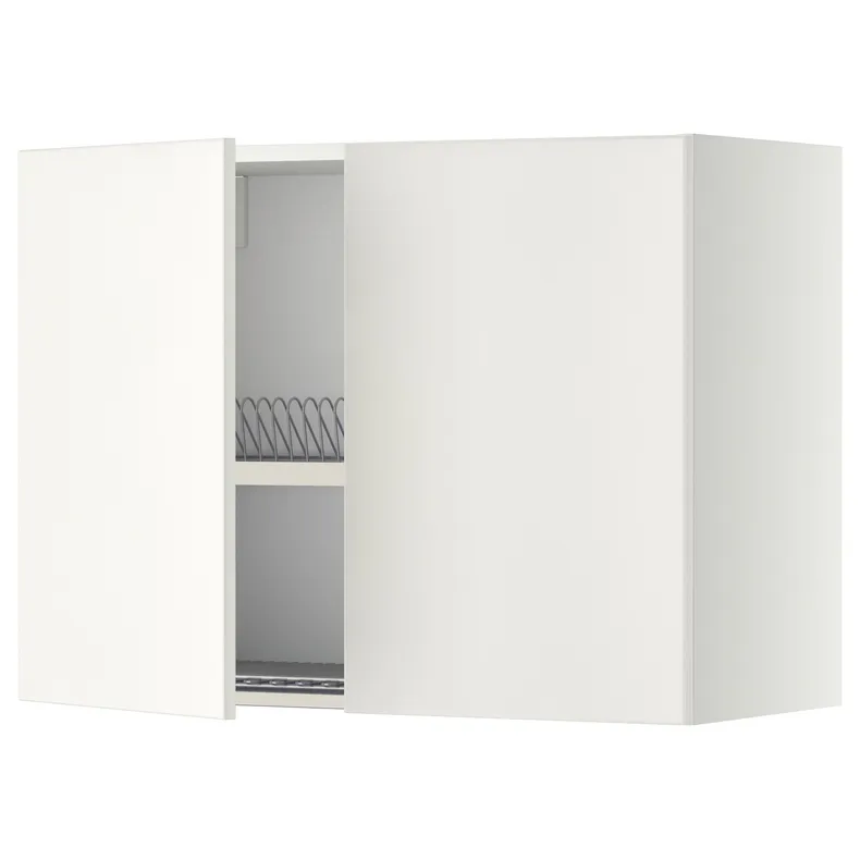IKEA METOD МЕТОД, шафа навісна із сушаркою д псд / 2 дв, білий / ВЕДДІНГЕ білий, 80x60 см 894.586.08 фото №1