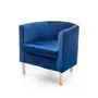 Кресло мягкое HALMAR CLUBBY 2 темно-синий/натуральный фото