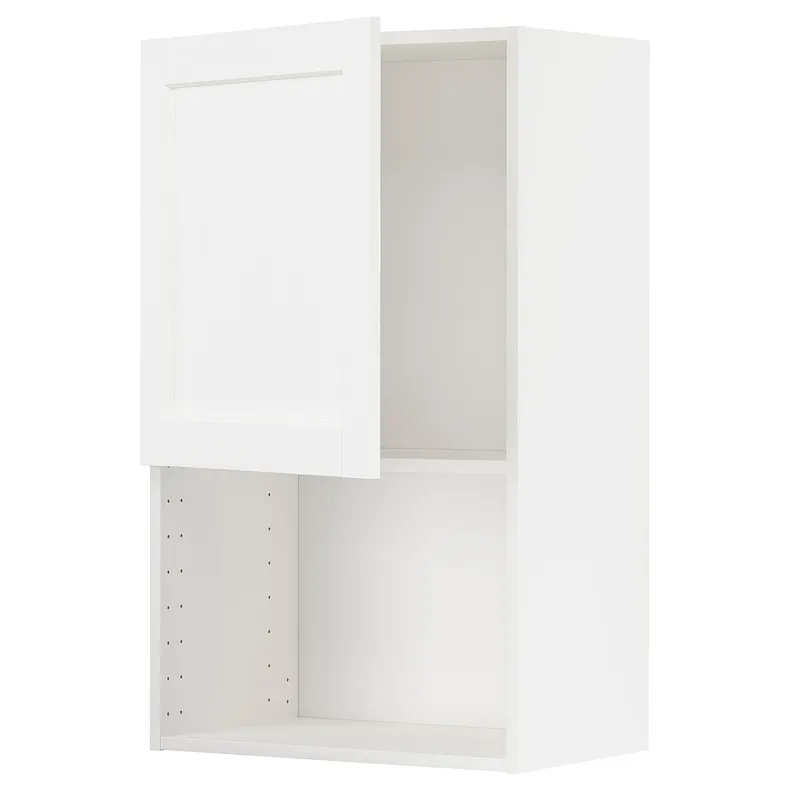 IKEA METOD МЕТОД, шафа навісна для мікрохвильової печ, білий Енкопінг / білий імітація дерева, 60x100 см 494.735.02 фото №1