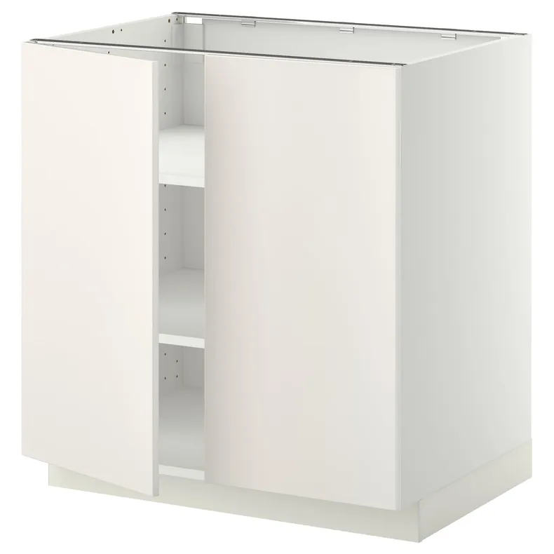 IKEA METOD МЕТОД, напольный шкаф с полками / 2дверцами, белый / белый, 80x60 см 594.661.72 фото №1