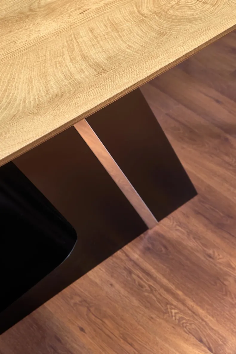 Кухонний стіл розкладний HALMAR FERGUSON 160-220x90 см, стільниця - натуральний дуб, ніжки - чорні фото №17