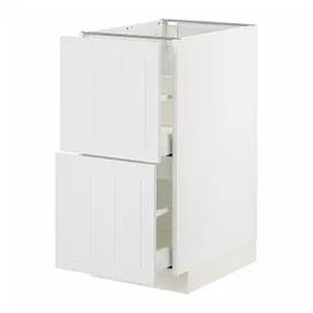 IKEA METOD МЕТОД / MAXIMERA МАКСИМЕРА, напольный шкаф 2фасада / 2выс ящика, белый / Стенсунд белый, 40x60 см 194.094.66 фото