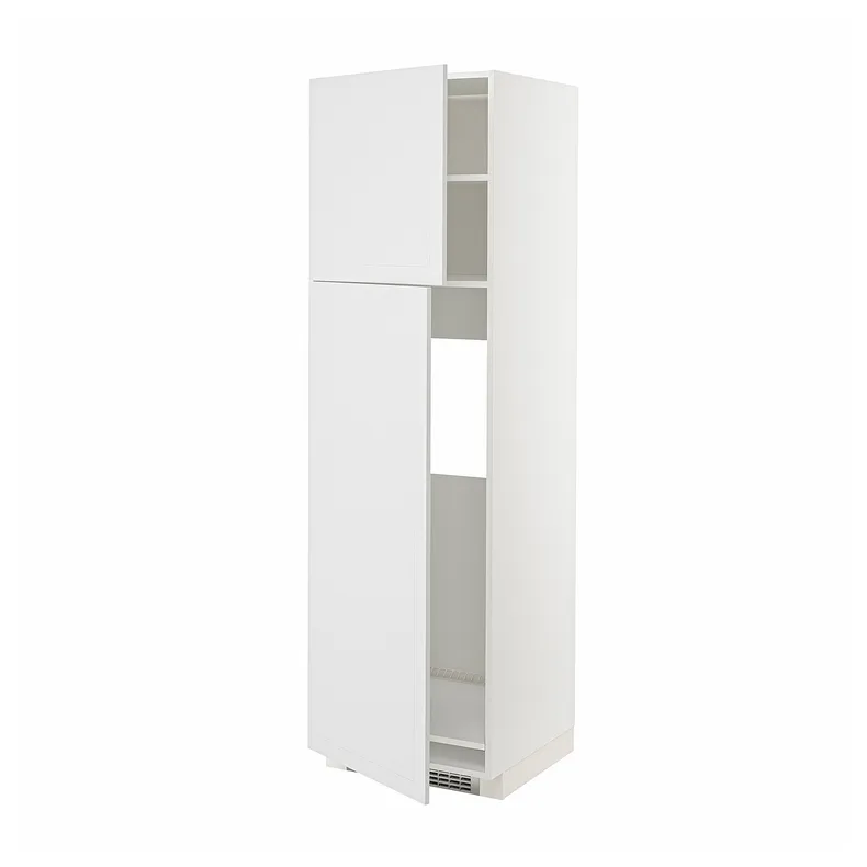 IKEA METOD МЕТОД, высокий шкаф д / холодильника / 2дверцы, белый / Стенсунд белый, 60x60x200 см 494.577.43 фото №1