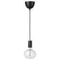 IKEA SUNNEBY СУННЕБЮ / MOLNART МОЛЬНАРТ, підвісний світильник із лампою, чорний / еліпсоподібний різнокольоровий 394.913.56 фото thumb №1