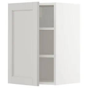 IKEA METOD МЕТОД, шафа навісна із полицями, білий / світло-сірий Lerhyttan, 40x60 см 194.589.56 фото