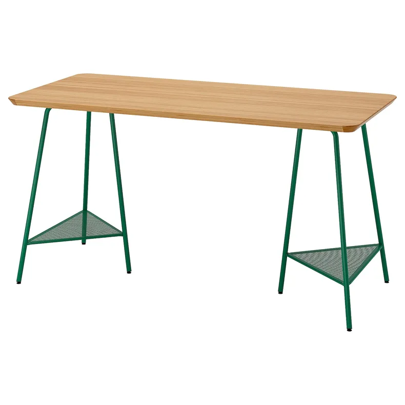 IKEA ANFALLARE АНФАЛЛАРЕ / TILLSLAG ТІЛЛЬСЛАГ, письмовий стіл, бамбук / зелений, 140x65 см 694.783.15 фото №1