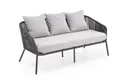 Садовий комплект HALMAR ROCCA (диван + два крісла + столик), темно-сірий / світло-сірий фото thumb №16