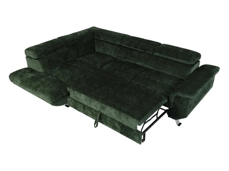 BRW Лівосторонній кутовий диван Rockford зі спальним місцем і ящиком для зберігання синель зелений, Симфонія 11 NA-ROCKFORD-BL_2F-GB_BBEFB1 фото №3