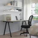 IKEA TROTTEN ТРОТТЕН, письменный стол, бежевый / антрацит, 160x80 см 694.295.65 фото thumb №7