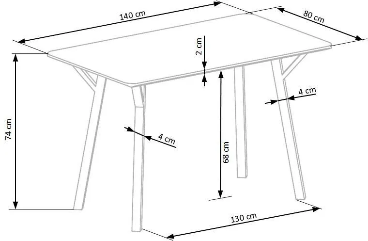 Стіл кухонний HALMAR BALROG 140x80 см, каркас - чорний, стільниця - світло-сіра фото №17