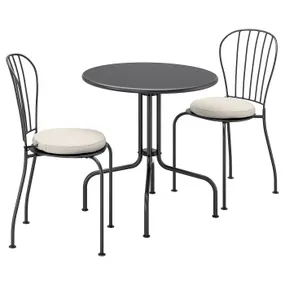 IKEA LÄCKÖ ЛЕККЕ, стіл+2 стільці, вуличний, сірий / Фрессон / Дувхольмен бежевий 392.690.16 фото