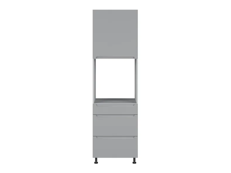 BRW Кухонный шкаф для встроенного духового шкафа Iris 60 см с дверцами и ящиками ferro soft-closing, гренола серый/ферро FB_DPS_60/207_2STB/STB/P-SZG/FER фото №1
