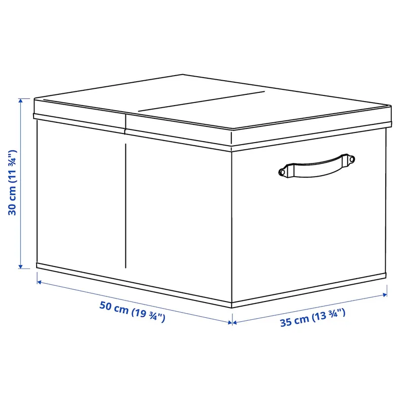 IKEA BLÄDDRARE БЛЕДДРАРЕ, коробка з кришкою, сірий/з малюнком, 35x50x30 см 904.744.00 фото №6