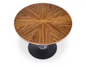 Стол кухонный круглый HALMAR CARMELO 100x100 см, столешница - орех, ножка - черный фото thumb №8