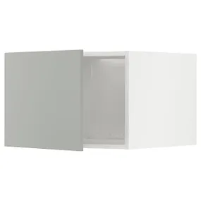 IKEA METOD МЕТОД, верхня шафа для холодильн / мороз кам, білий / Хавсторп світло-сірий, 60x40 см 195.379.92 фото