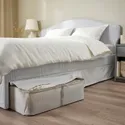 IKEA RAMNEFJÄLL РАМНЕФЙЕЛЛЬ, каркас ліжка з оббивкою, КЛОВСТА сірий / білий, 140x200 см 295.602.27 фото thumb №4