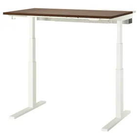 IKEA MITTZON МІТТЗОН, стіл регульований, електричний горіх/білий, 120x80 см 595.279.29 фото