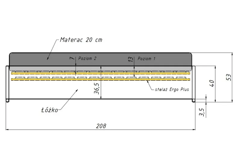 BRW Safru, ліжко 120, Inari 91 Grey LO-SAFRU-120X200-G2_B5A685 фото №7