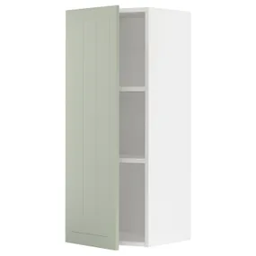 IKEA METOD МЕТОД, навесной шкаф с полками, белый / светло-зеленый, 40x100 см 994.870.21 фото