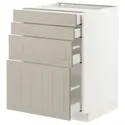 IKEA METOD МЕТОД / MAXIMERA МАКСИМЕРА, напольный шкаф 4 фасада / 4 ящика, белый / Стенсунд бежевый, 60x60 см 794.081.24 фото thumb №1