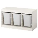 IKEA TROFAST ТРУФАСТ, комбінація для зберіган +контейнери, білий/білий, 99x44x56 см 491.234.05 фото thumb №1