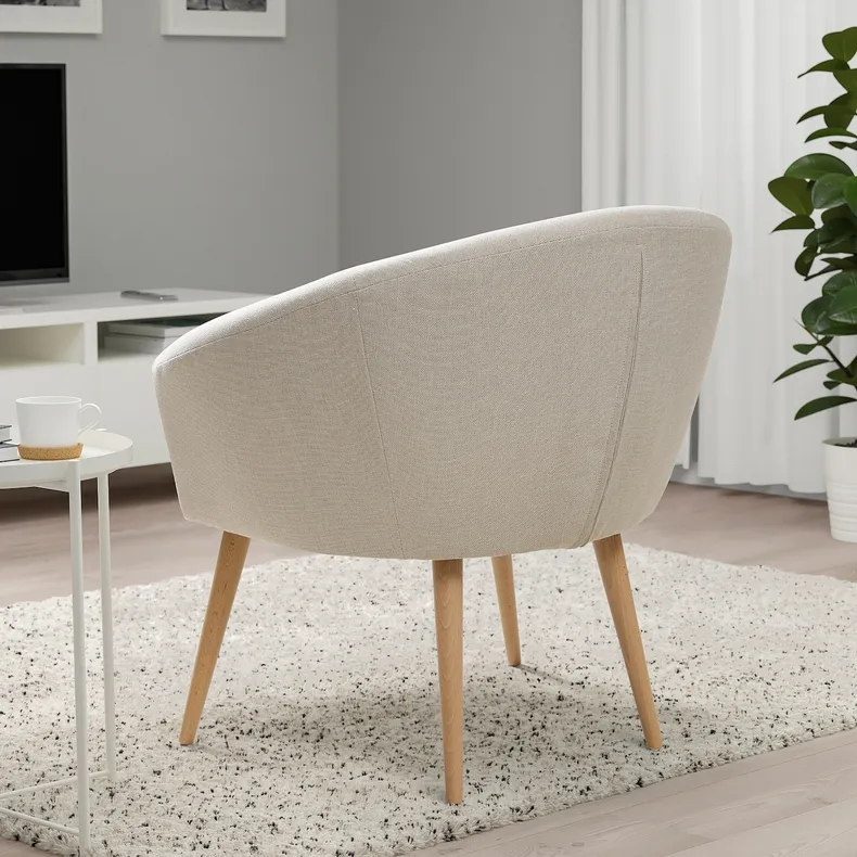 IKEA GLAMSEN ГЛАМСЕН, крісло, бежевий 905.449.45 фото №4