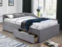 Ліжко односпальне оксамитове SIGNAL ELIOT Velvet, сірий, 120x200 см фото thumb №1